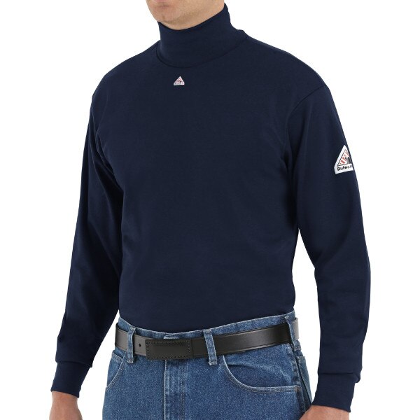 Bulwark Lightweight FR Mock Turtleneck in Navy